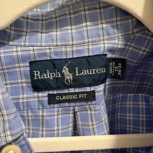 Ralph Lauren Men's Size Small Classic Fit Blue Plaid Button Down Shirt